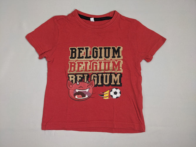 T-shirt m.c rouge Belgium, moins cher chez Petit Kiwi