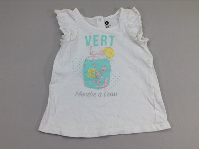 T-shirt m.c blanc menthe, moins cher chez Petit Kiwi