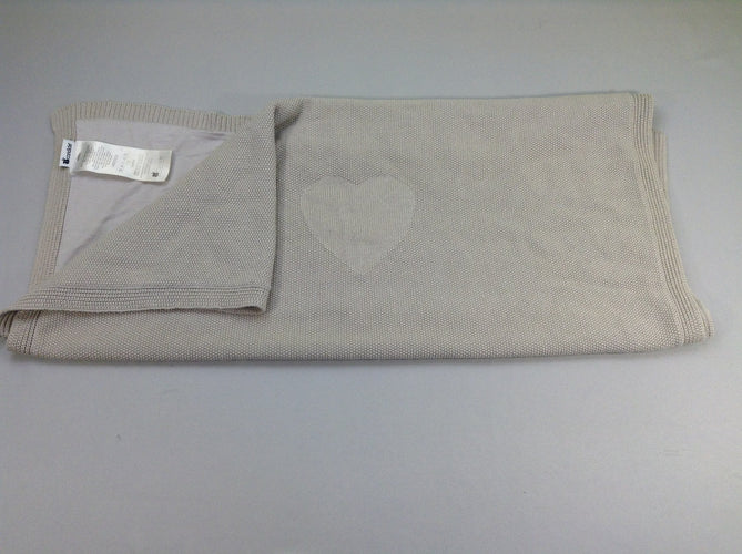 Couverture beige mailles jersey Candide, moins cher chez Petit Kiwi