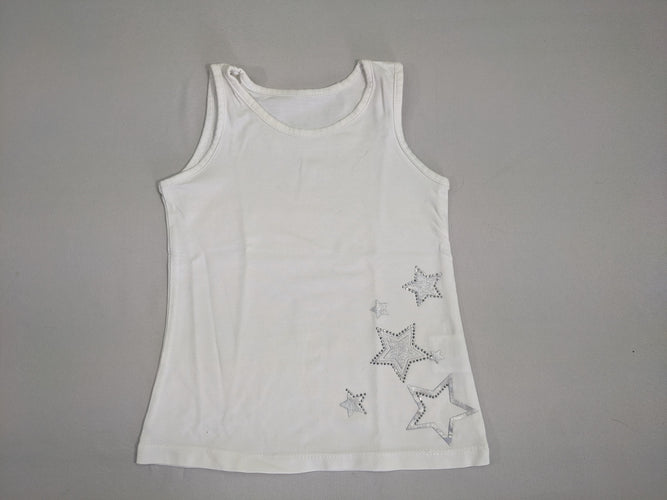 T-shirt s.m blanc étoiles grises strass, moins cher chez Petit Kiwi