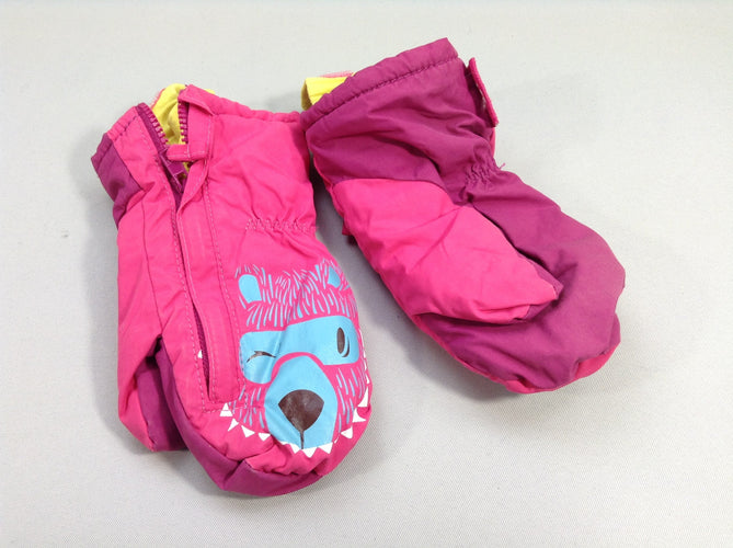 Moufles ski roses ours wed'ze, moins cher chez Petit Kiwi