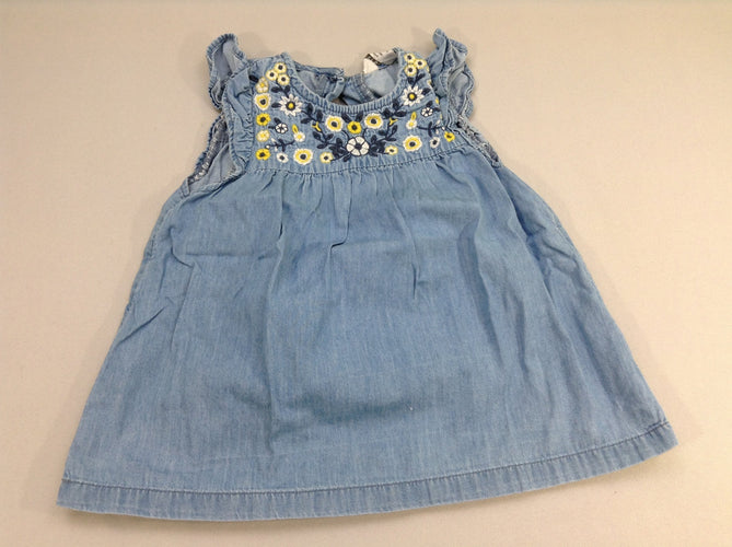 Robe m.c denim fleurs, moins cher chez Petit Kiwi