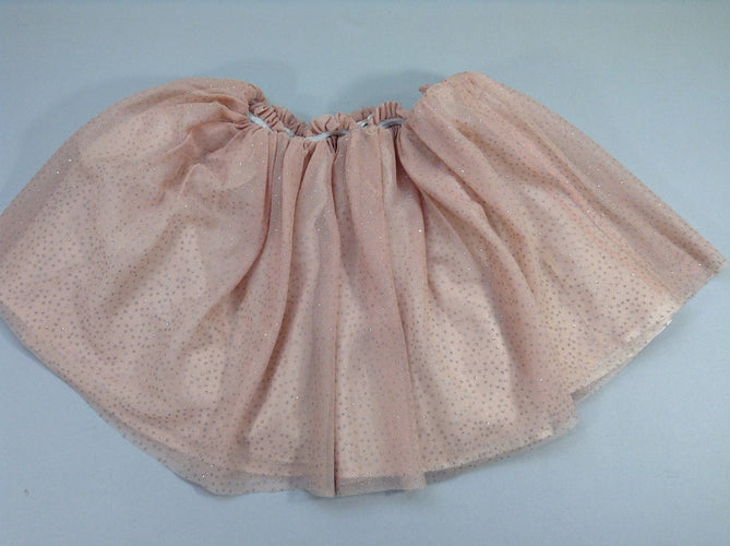 Jupe tulle rose pâle pois argentés, moins cher chez Petit Kiwi