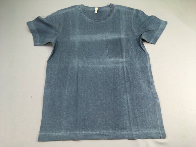 T-shirt m.c bleu effet délavé poche, moins cher chez Petit Kiwi