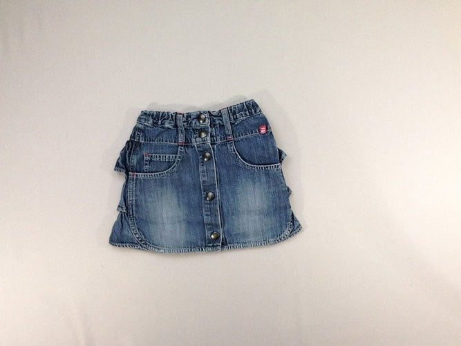 Jupe jean volants, moins cher chez Petit Kiwi