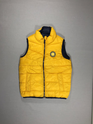 Veste bodywarmer jaune et bleu foncé réversible - pas d'étiquette, moins cher chez Petit Kiwi