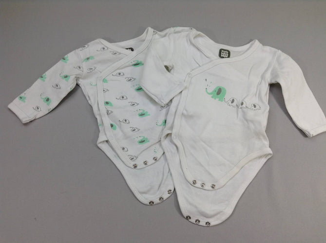 2 Bodies m.l blanc éléphants, moins cher chez Petit Kiwi
