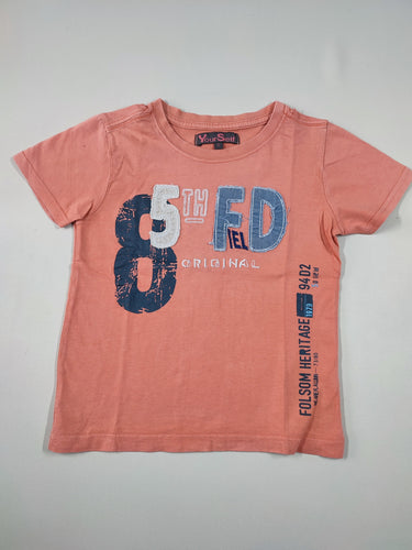 T-shirt m.c rose saumon "5th field", moins cher chez Petit Kiwi