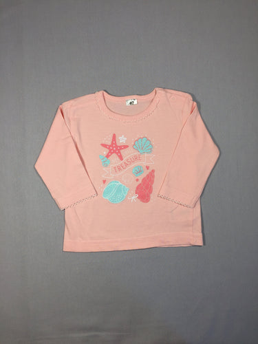 T-shirt m.l rose clair - coquillages, moins cher chez Petit Kiwi