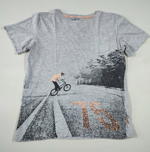 T-shirt m.c gris chiné cycliste "75", moins cher chez Petit Kiwi