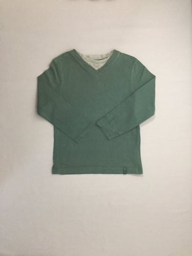 T-shirt m.l vert effet superposé, moins cher chez Petit Kiwi