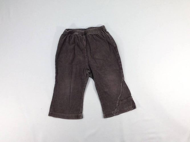 Pantalon velours côtelé brun foncé, moins cher chez Petit Kiwi