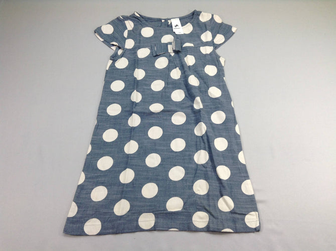 Robe m.c bleu flammé pois blancs, moins cher chez Petit Kiwi