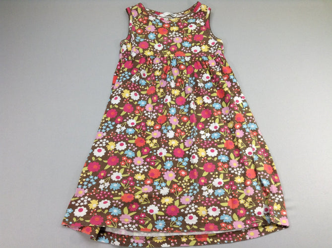 Robe s.m jersey brune fleurie couleur, moins cher chez Petit Kiwi
