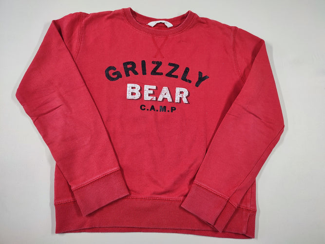 Sweat rouge "Grizzly bear", moins cher chez Petit Kiwi