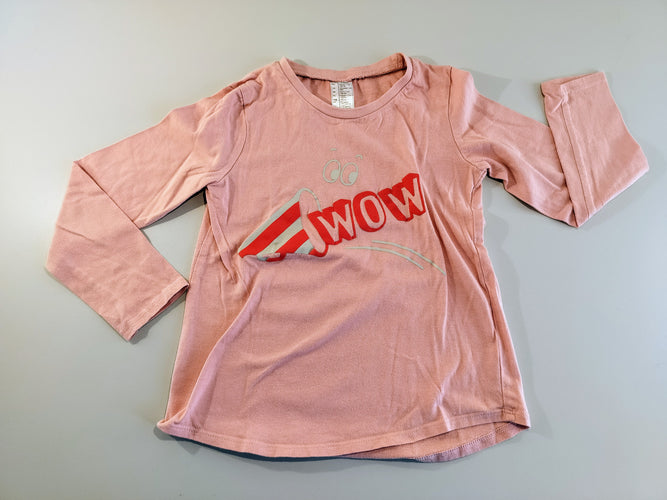 T-shirt m.l rose "Wow", moins cher chez Petit Kiwi