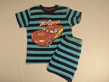 Pyjashort 2pcs jerseybleu rayé Cars, bouloché