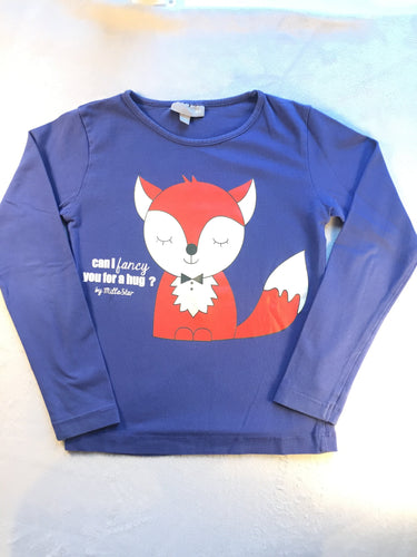 T-shirt m.l. bleu - renard, moins cher chez Petit Kiwi