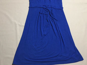 Kangourou - robe bleu vif jersey  - décolté élastique - plis plats