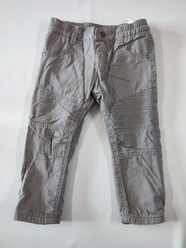 Pantalon gris foncé doublé velours, moins cher chez Petit Kiwi