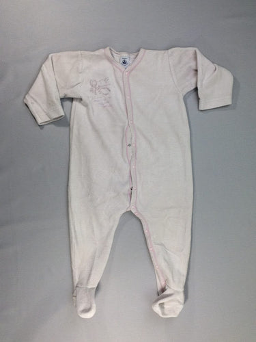 Pyjama velours rose pâle bébé, moins cher chez Petit Kiwi