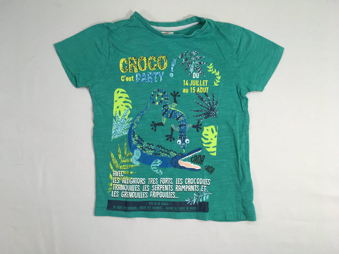 T-shirt m.c turquoise flammé Croco, moins cher chez Petit Kiwi