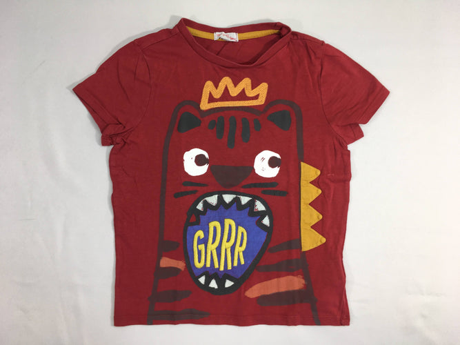T-shirt m.c rouge foncé  Grrr Texturé, moins cher chez Petit Kiwi