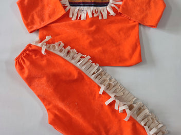 Déguisement indien orange pull+pantalon