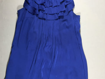 Robe s.m satinée bleu électrique - volants