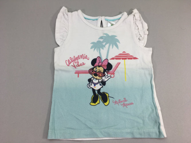 T-shirt m.c blanc Minnie california, moins cher chez Petit Kiwi