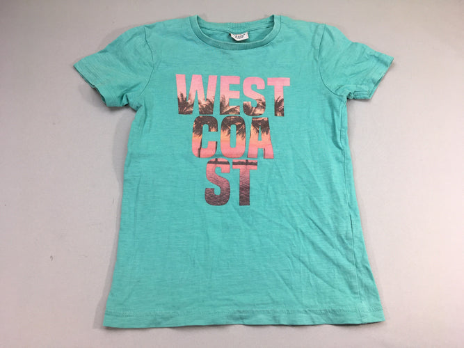 T-shirt m.c vert d'eau west coast, moins cher chez Petit Kiwi