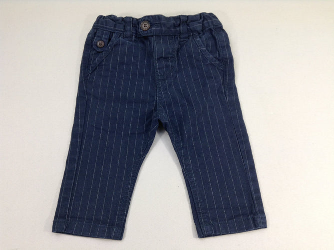 Pantalon bleu foncé rayé, moins cher chez Petit Kiwi