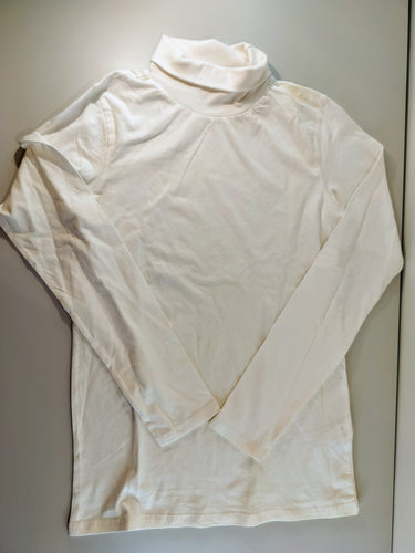 NEUF T-shirt m.l col roulé blanc, moins cher chez Petit Kiwi
