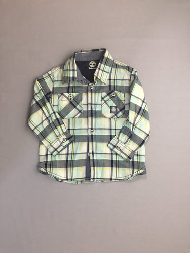 Chemise ml à carreaux - bleu foncé/jaune/blanc/vert d'eau, moins cher chez Petit Kiwi