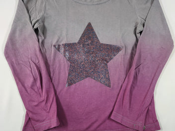 T-shirt m.l gris/mauve étoile