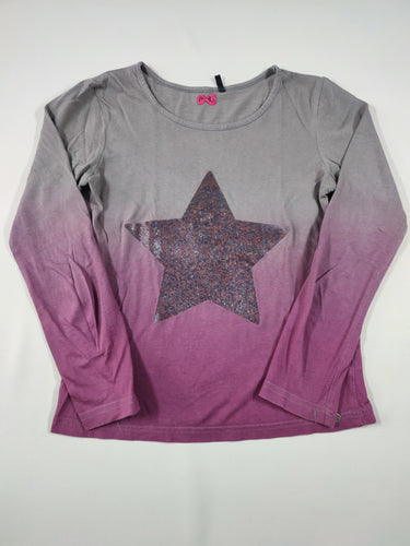 T-shirt m.l gris/mauve étoile, moins cher chez Petit Kiwi
