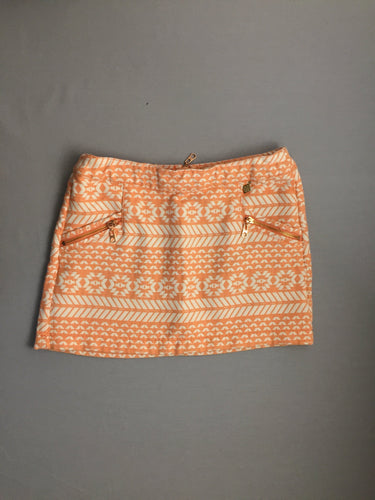 jupe motifs orange/blanc - tirettes dorées - taille réglable, moins cher chez Petit Kiwi