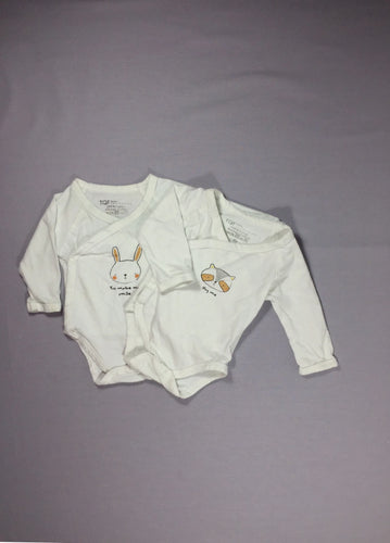 2 Bodies  ml bleu clair/ligné "lapin 123", moins cher chez Petit Kiwi
