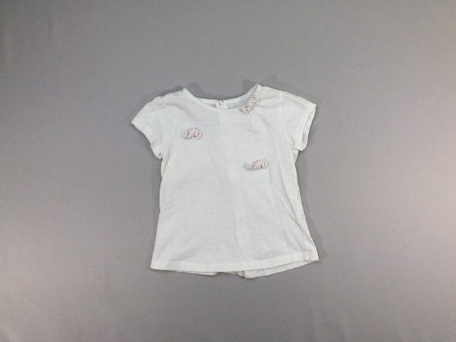 T-shirt m.c blanc flammé noeuds, moins cher chez Petit Kiwi