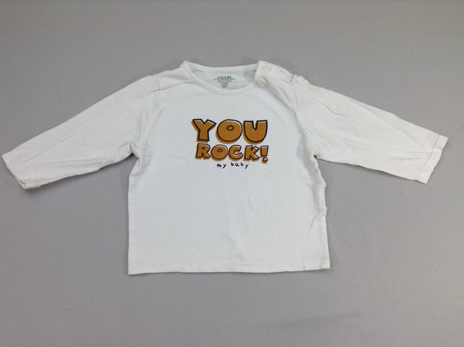 T-shirt m.l blanc You, moins cher chez Petit Kiwi