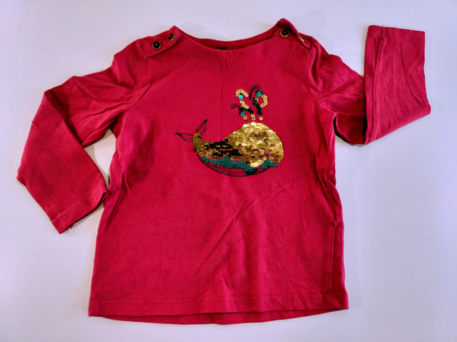 T-shirt m.l rose, baleine en sequins, moins cher chez Petit Kiwi
