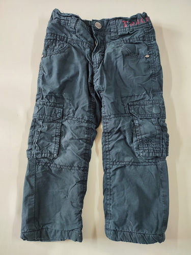 Pantalon cargo noir doublé polar, moins cher chez Petit Kiwi