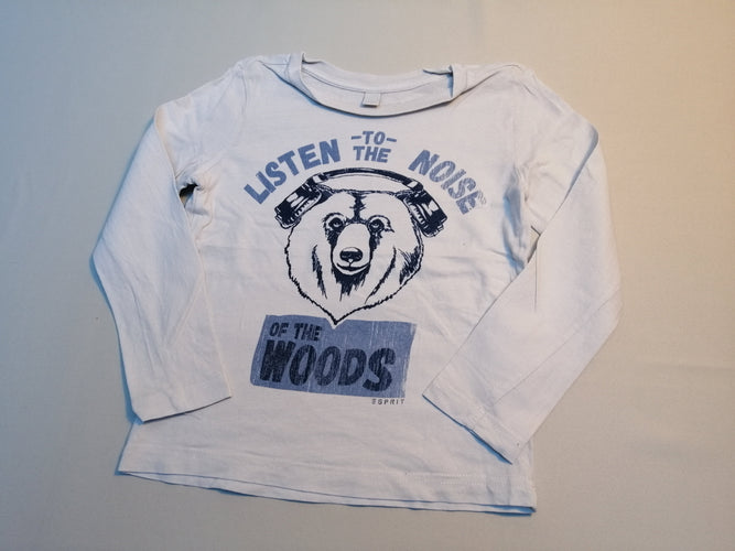 T-shirt m.l blanc cassé ours, moins cher chez Petit Kiwi