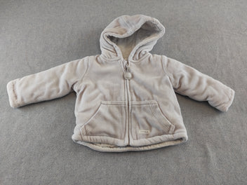 Gilet veste zippé à capuche gris très pâle