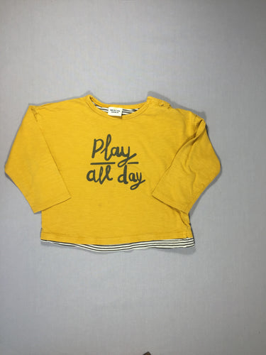 T-shirt m.l jaune "Play all day" - petite tache, moins cher chez Petit Kiwi
