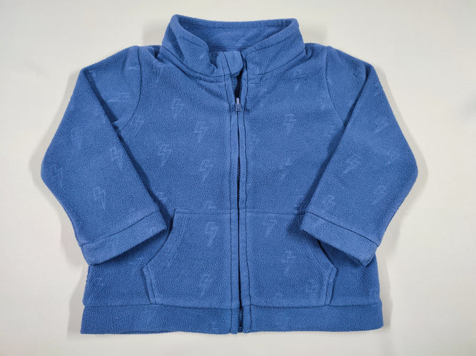 Polar zippé bleu foncé éclairs, moins cher chez Petit Kiwi