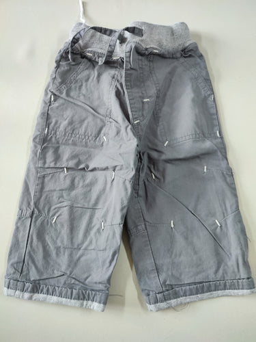 Pantalon toile gris doublé jersey, moins cher chez Petit Kiwi