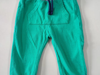 Pantalon molleton vert ceinture grise