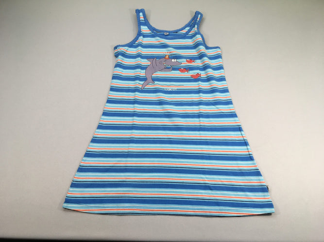 Robe de nuit jersey bleu rayé, moins cher chez Petit Kiwi