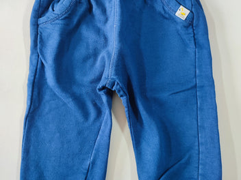 Pantalon molleton bleu marine cordon blanc/bleu